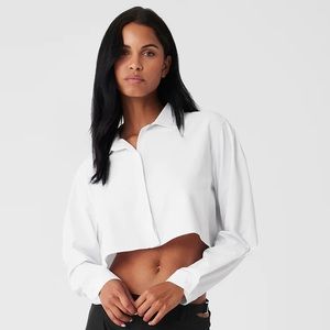 ALO-Cropped Take Me Out Button Up